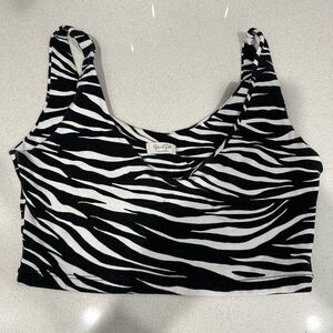 Zebra crop top/sports bra